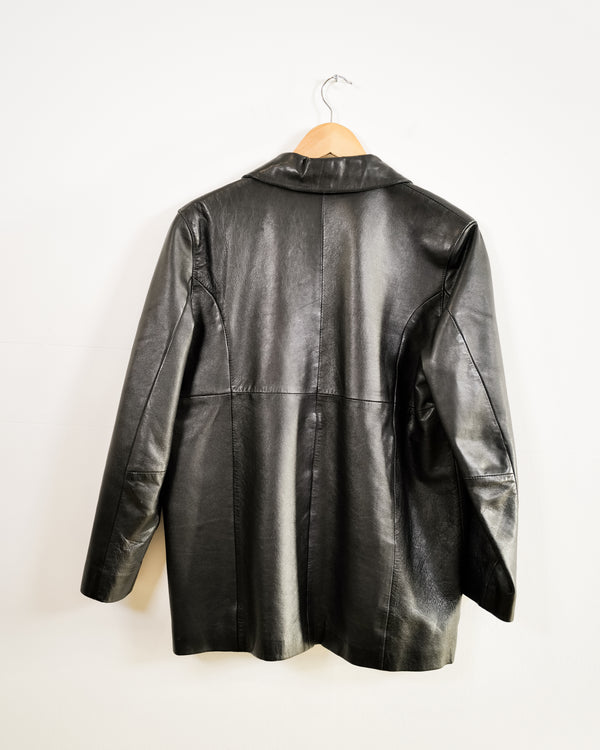 Vintage Leather Button Jacket