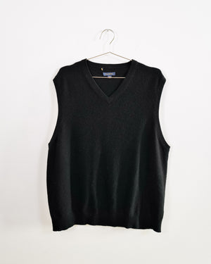 Black Cashmere Sweater Vest