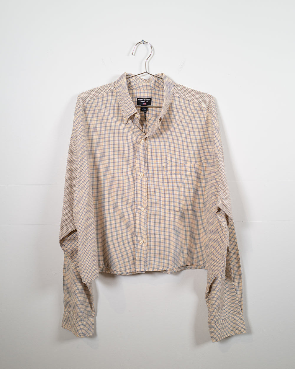 Vintage Reworked Cropped Ralph Lauren Top - Cream