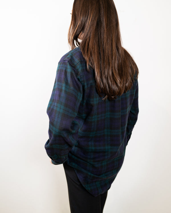 Vintage Plaid Wool Blend Mens Shirt