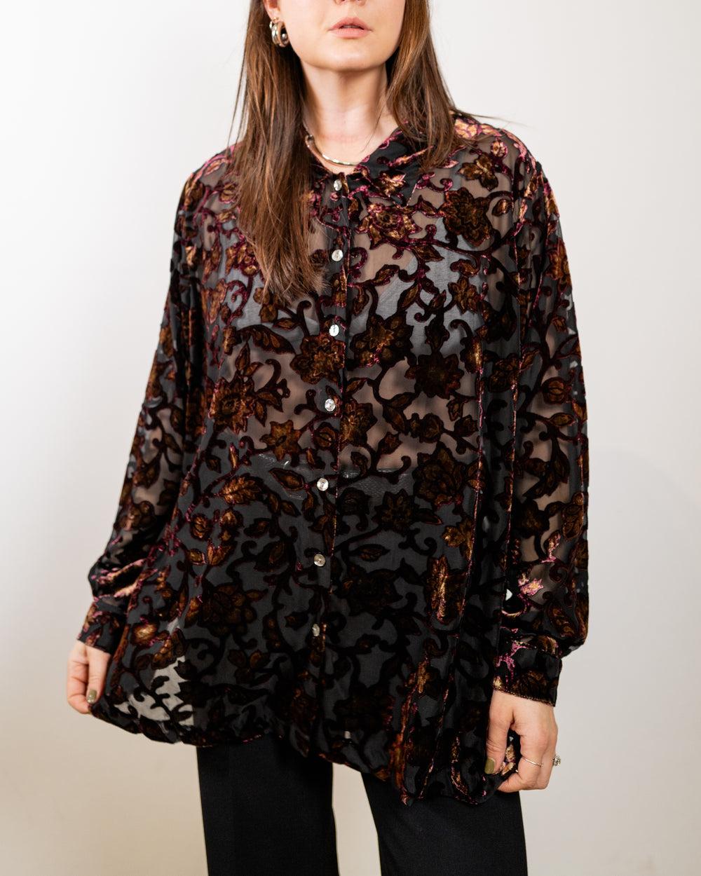 Vintage Floral Velvet Top