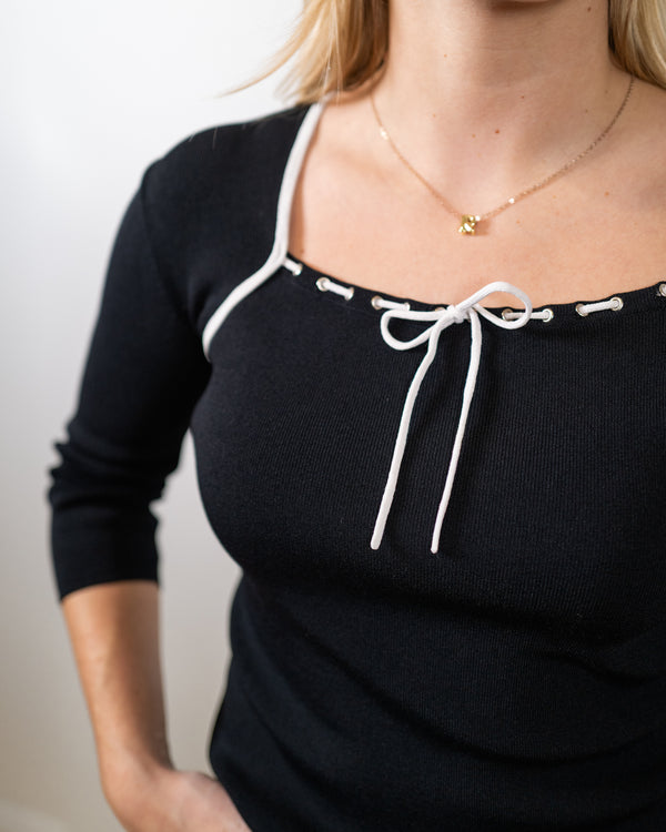 Vintage Knit Bow Top