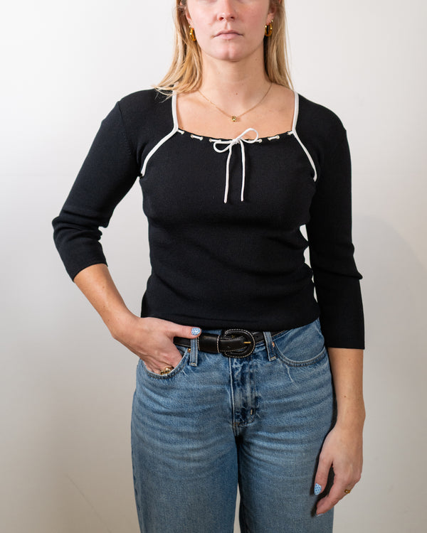 Vintage Knit Bow Top