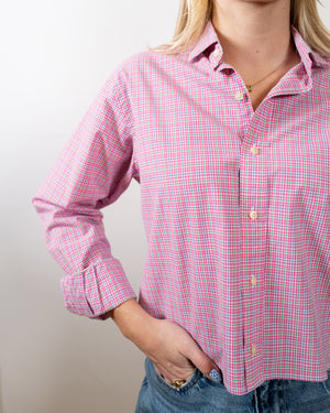 Reworked Vintage Ralph Lauren Cropped Shirt - Pink