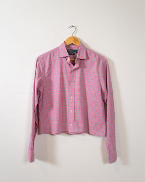 Reworked Vintage Ralph Lauren Cropped Shirt - Pink