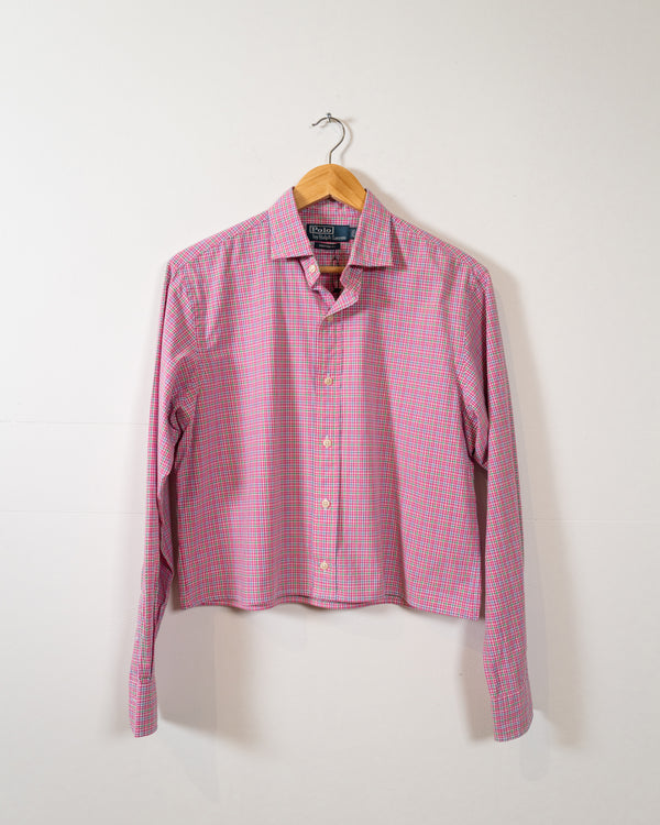 Reworked Vintage Ralph Lauren Cropped Shirt - Pink