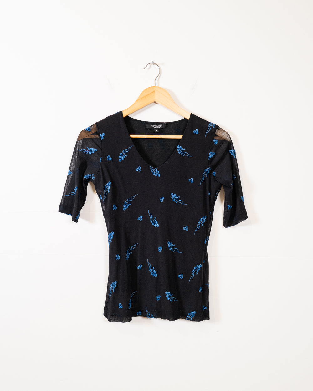 Y2k Black Floral Top