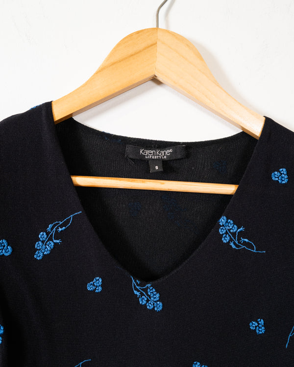 Y2k Black Floral Top