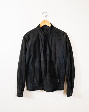 Black Suede Bomber