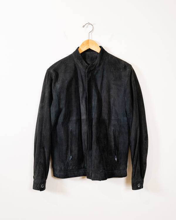 Black Suede Bomber