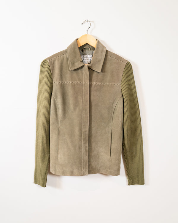 Vintage Sage Green Suede Jacket