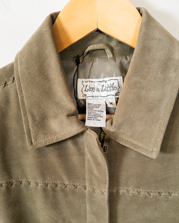 Vintage Sage Green Suede Jacket