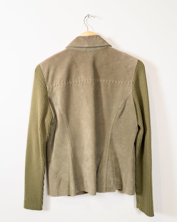 Vintage Sage Green Suede Jacket