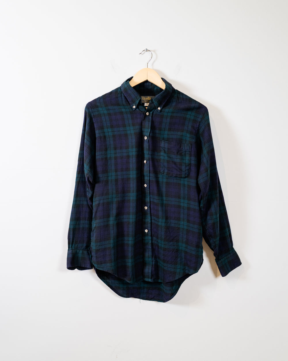 Vintage Plaid Wool Blend Mens Shirt