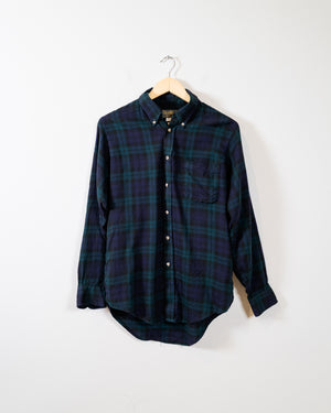 Vintage Plaid Wool Blend Mens Shirt