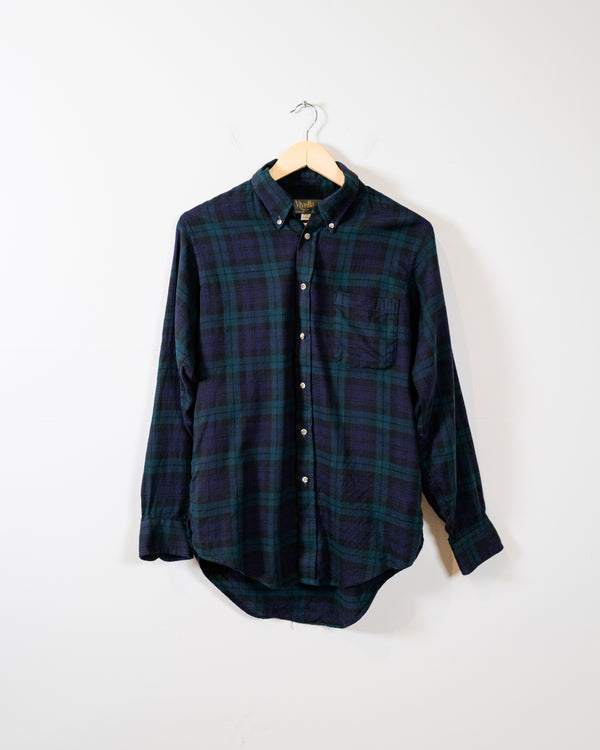 Vintage Plaid Wool Blend Mens Shirt