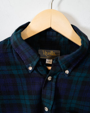 Vintage Plaid Wool Blend Mens Shirt