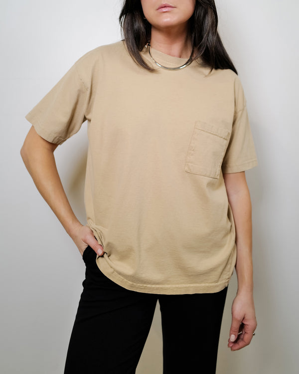 Vintage Tan Cotton Short Sleeve