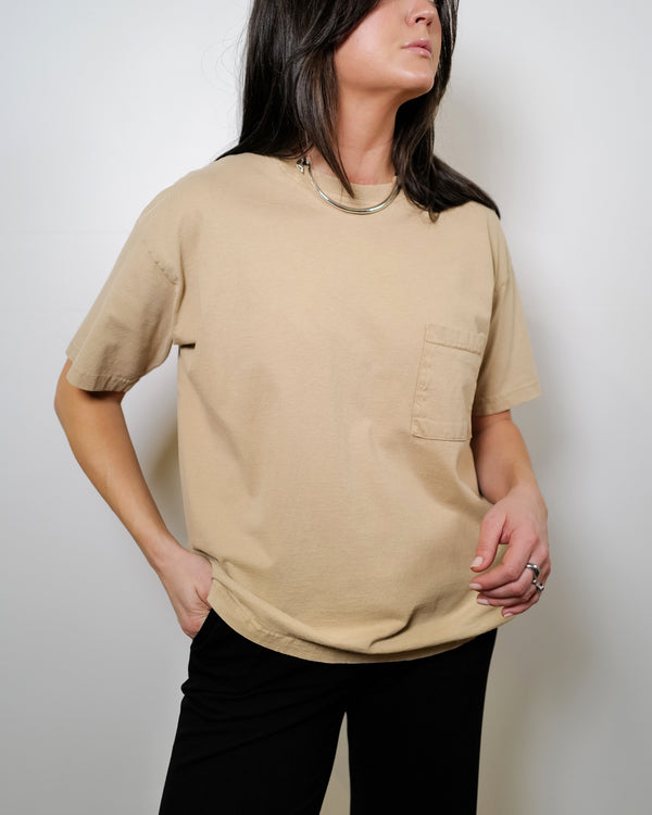 Vintage Tan Cotton Short Sleeve