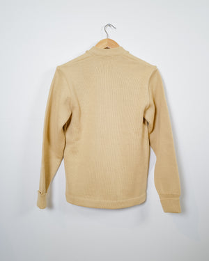 Vintage Wool Zip Sweater Jacket - Beige