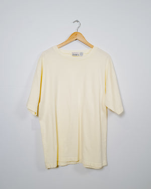Vintage Basic Soft Yellow Cotton T-shirt