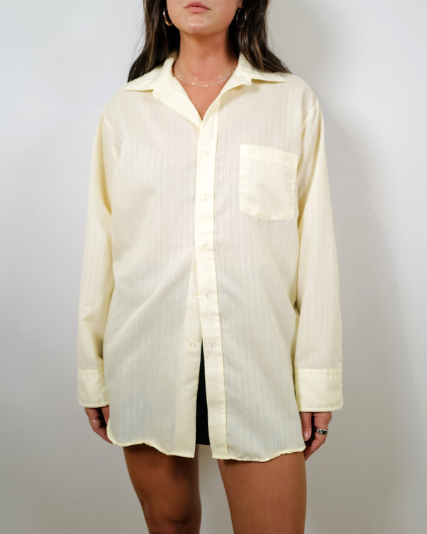 Vintage Butter Yellow Mens Shirt