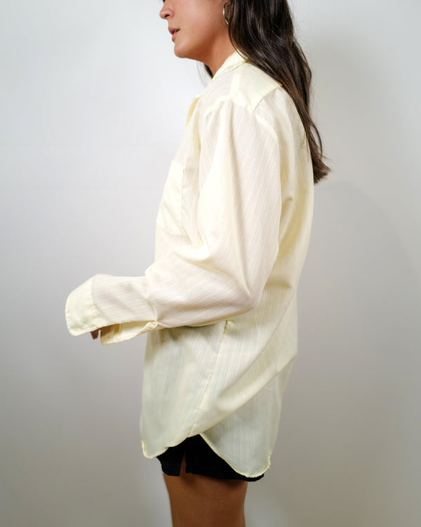Vintage Butter Yellow Mens Shirt
