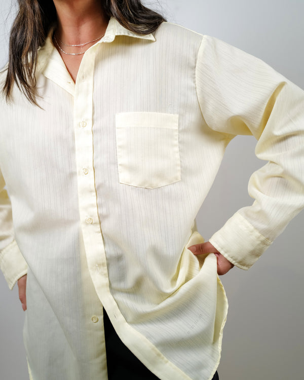 Vintage Butter Yellow Mens Shirt