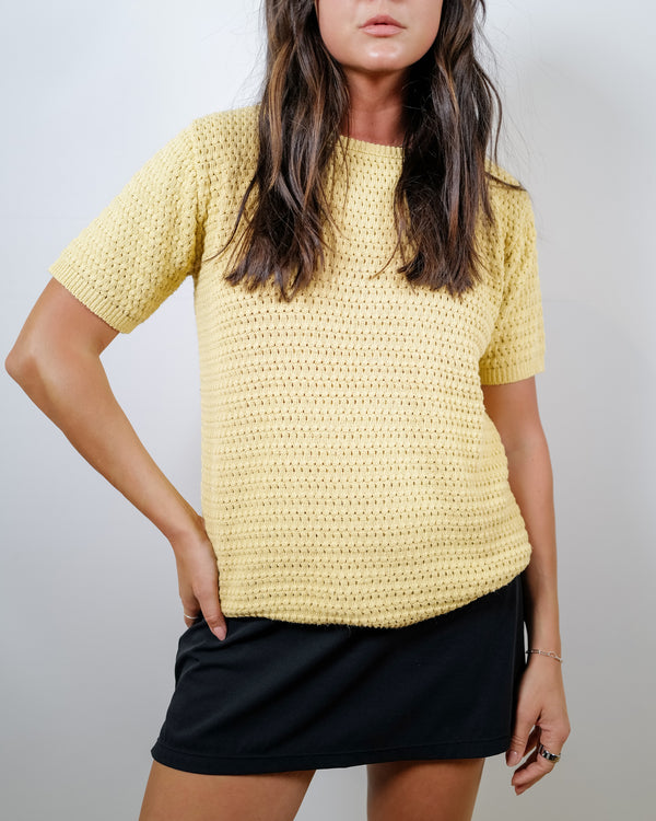 Vintage Butter Yellow Knit Top