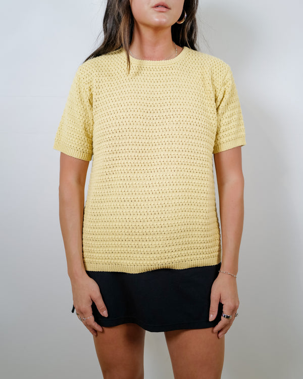 Vintage Butter Yellow Knit Top
