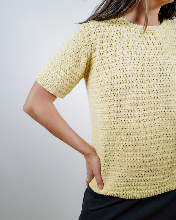 Vintage Butter Yellow Knit Top