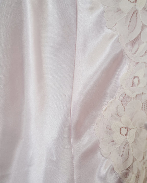 Vintage Pink Satin Lace Sleeveless Top