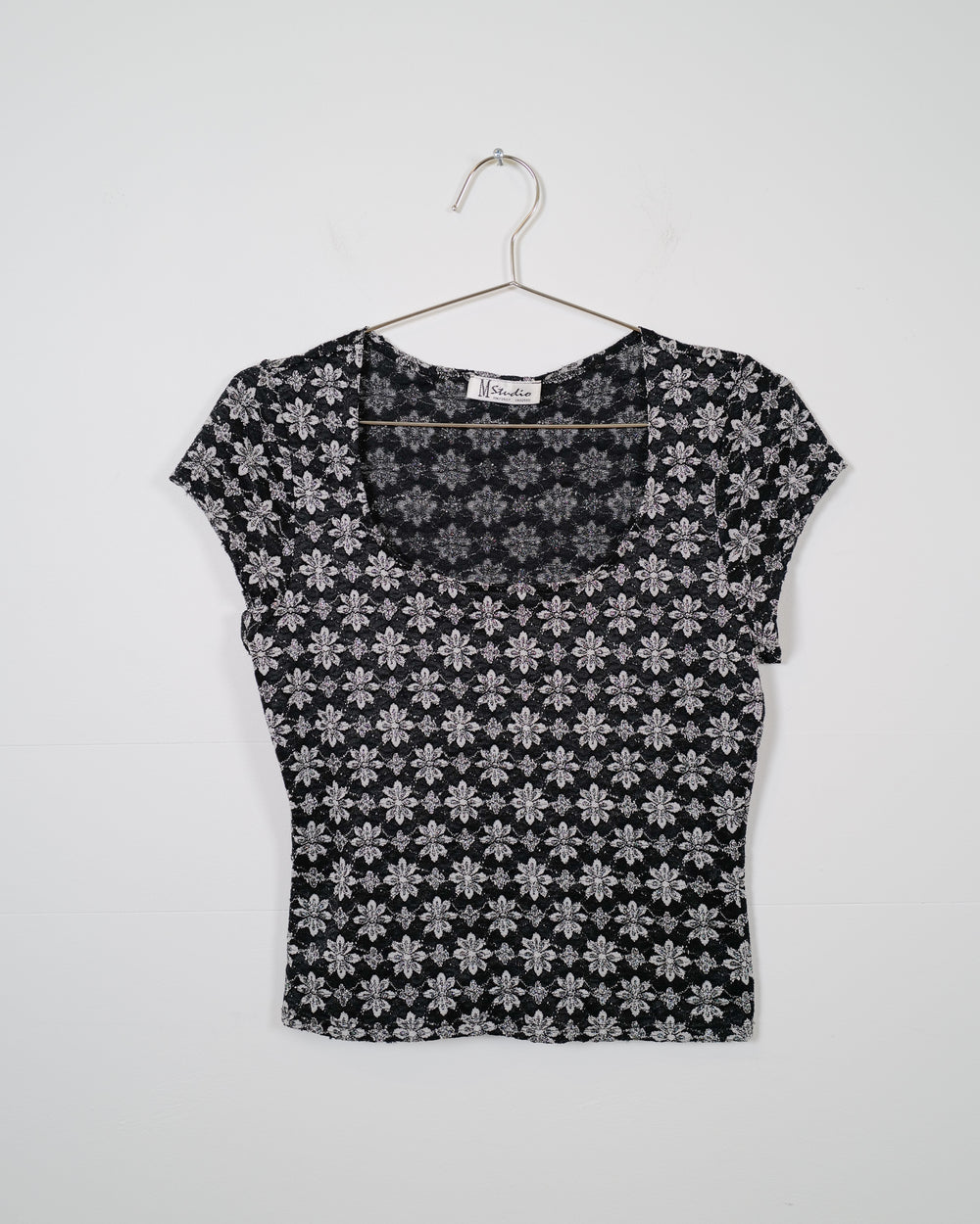 Vintage 90s Metallic Floral Shirt