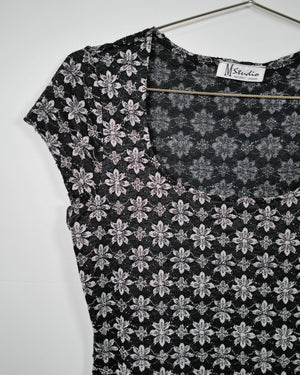 Vintage 90s Metallic Floral Shirt