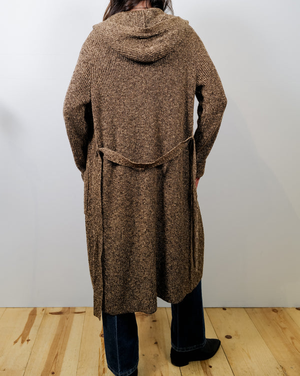 Vintage Knit Long Hooded Cardigan