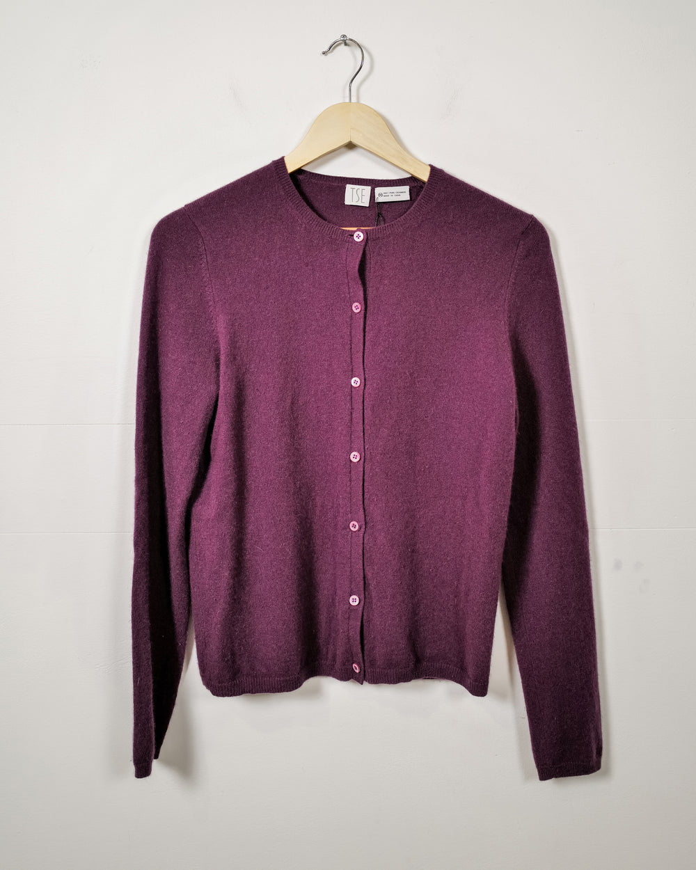 TSE Classic Cashmere Cardigan - Plum