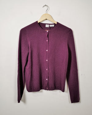 TSE Classic Cashmere Cardigan - Plum