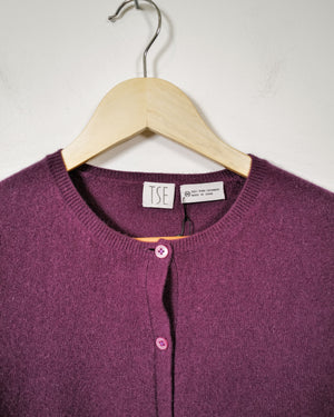 TSE Classic Cashmere Cardigan - Plum