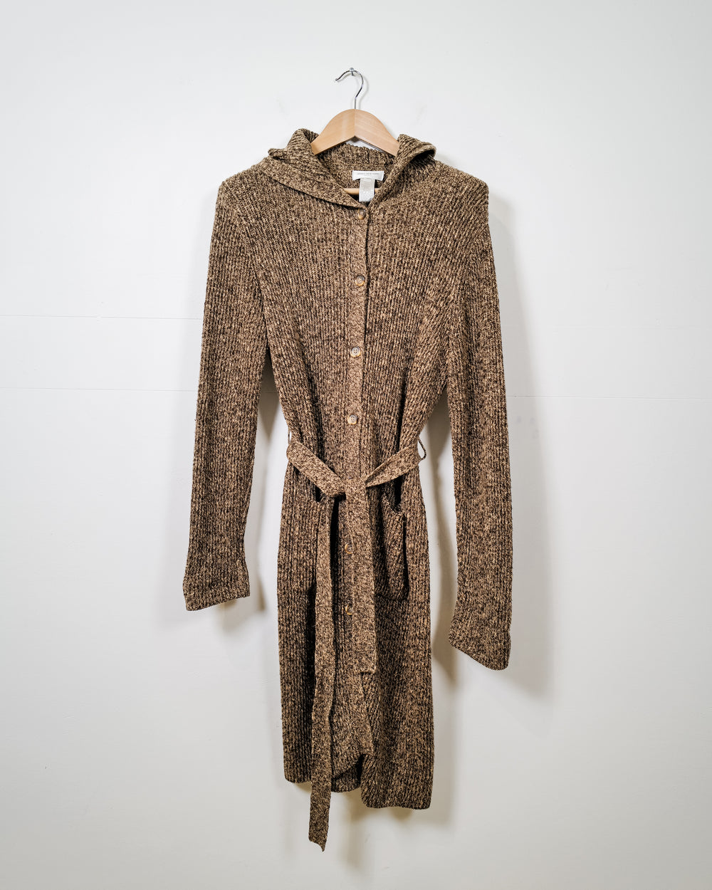 Vintage Knit Long Hooded Cardigan