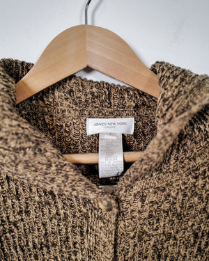 Vintage Knit Long Hooded Cardigan