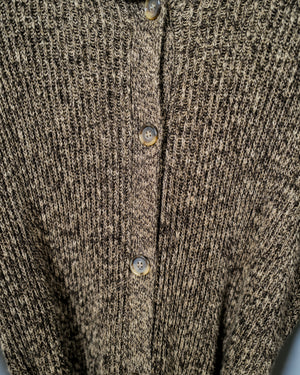 Vintage Knit Long Hooded Cardigan