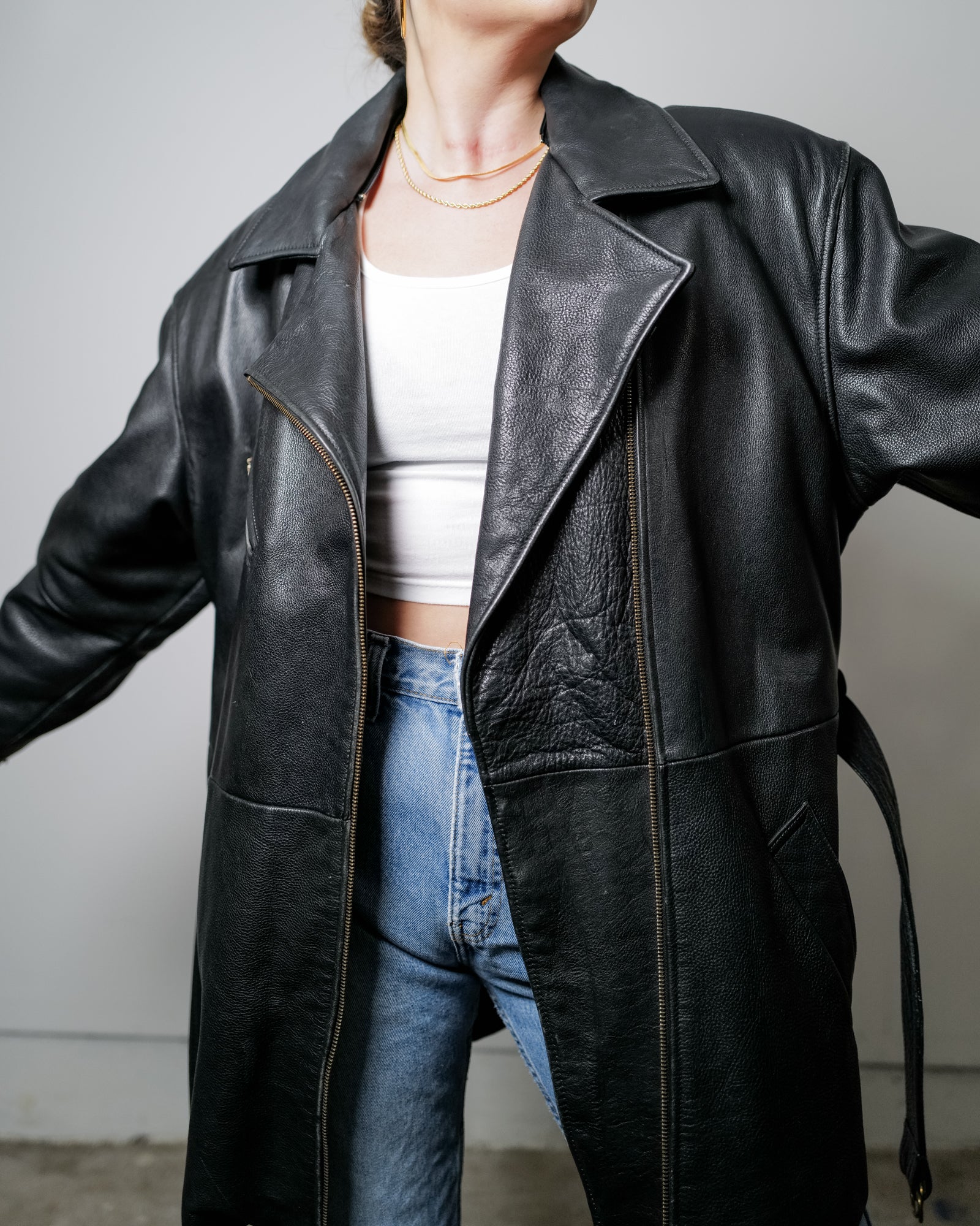 Vintage Wilson's Leather Tie Jacket - Size XL