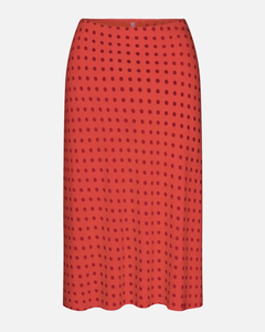 Bias Midi Slip Skirt - Chili Pepper