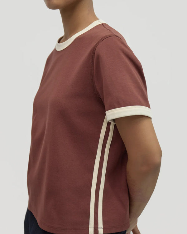 The Cait Top - Brown/Cream