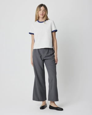 The Cait Top - Gray/Navy