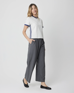 The Cait Top - Gray/Navy