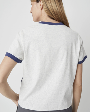 The Cait Top - Gray/Navy