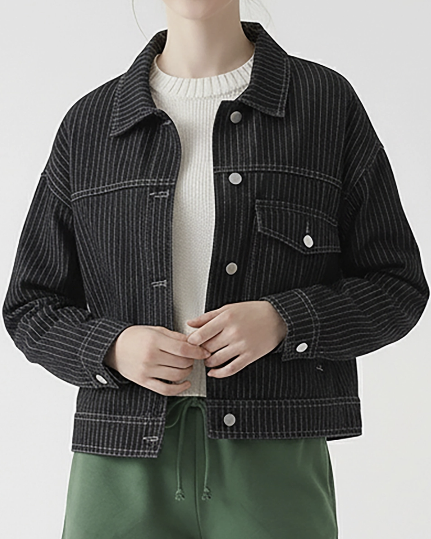 Pinstripe Twill Jacket