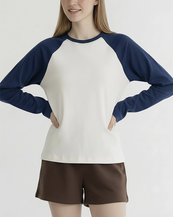 The Long Sleeve Ragland Tee - Navy