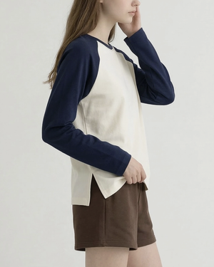 The Long Sleeve Ragland Tee - Navy